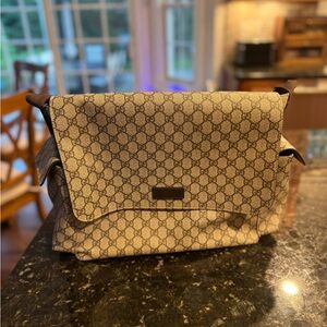 Gucci Brown Monogram Flap Bag